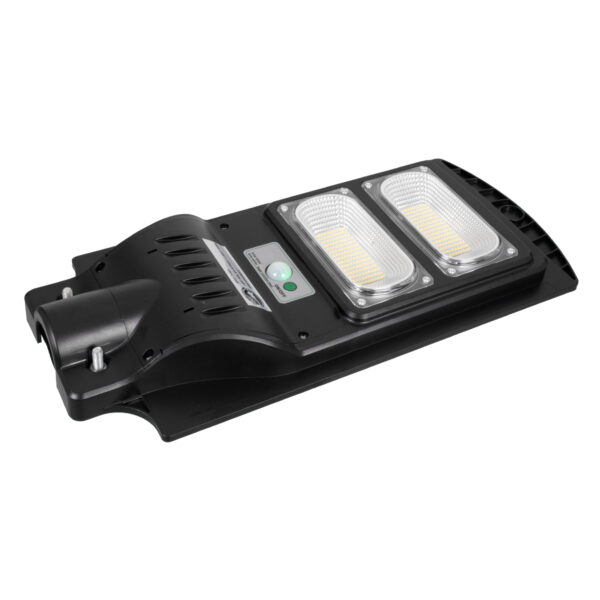 GloboStar® 71551 Αυτόνομο Ηλιακό Φωτιστικό Δρόμου Street Light LED SMD 100W 8000lm με Ενσωματωμένη Μπαταρία Li-ion 5500mAh – Φωτοβολταϊκό Πάνελ με Αισθητήρα Ημέρας-Νύχτας PIR Αισθητήρα Κίνησης Αδιάβροχο IP65 Ψυχρό Λευκό 6000K