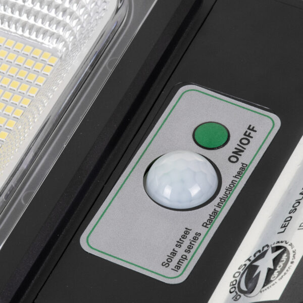GloboStar® 71551 Αυτόνομο Ηλιακό Φωτιστικό Δρόμου Street Light LED SMD 100W 8000lm με Ενσωματωμένη Μπαταρία Li-ion 5500mAh – Φωτοβολταϊκό Πάνελ με Αισθητήρα Ημέρας-Νύχτας PIR Αισθητήρα Κίνησης Αδιάβροχο IP65 Ψυχρό Λευκό 6000K
