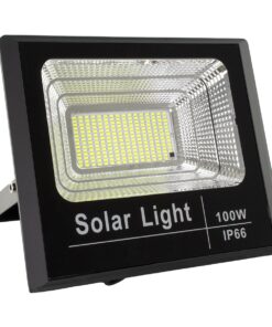 GloboStar® 71557 Αυτόνομος Ηλιακός Προβολέας LED SMD 100W 8000lm με Ενσωματωμένη Μπαταρία 15000mAh – Φωτοβολταϊκό Πάνελ με Αισθητήρα Ημέρας-Νύχτας και Ασύρματο Χειριστήριο RF 2.4Ghz Αδιάβροχος IP66 Ψυχρό Λευκό 6000K