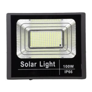 GloboStar® 71557 Αυτόνομος Ηλιακός Προβολέας LED SMD 100W 8000lm με Ενσωματωμένη Μπαταρία 15000mAh – Φωτοβολταϊκό Πάνελ με Αισθητήρα Ημέρας-Νύχτας και Ασύρματο Χειριστήριο RF 2.4Ghz Αδιάβροχος IP66 Ψυχρό Λευκό 6000K