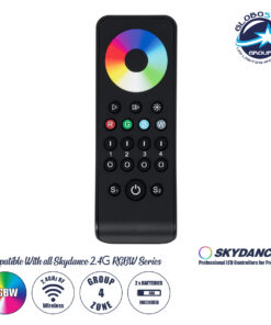 GloboStar® 71563 RS4 SKYDANCE Ασύρματο Χειριστήριο Αφής RF 2.4Ghz 4 Group για όλα τα RGB/RGBW SKYDANCE Controller DC 3V 2 x AAA – IP20 Μαύρο Μ14 x Π5 x Υ1.9cm – 5 Years Warranty