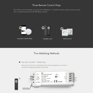 GloboStar® 71564 V2 SKYDANCE DC RF 2.4Ghz Dimmer High Speed Controller 2 Καναλιών DC 12-24V 2 x 5A 120W – Max 10.5A 252W – IP20 Μ10 x Π3.5 x Υ2cm – 5 Years Warranty