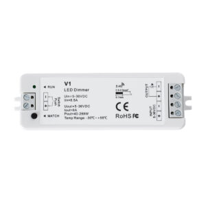 GloboStar® 71567 V1 SKYDANCE DC RF 2.4Ghz Dimmer High Speed Controller & Push Dimming 1 Κανάλι DC 5-36V 1 x 8A 288W – Max 8.5A 288W – IP20 Μ10 x Π3.5 x Υ2cm – 5 Years Warranty