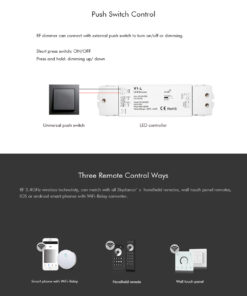 GloboStar® 71568 V1-L SKYDANCE DC RF 2.4Ghz Dimmer High Speed Controller & Push Dimming 1 Κανάλι DC 12-48V 1 x 15A 480W – Max 15A 480W – IP20 Μ17.5 x Π4.5 x Υ2.5cm – 5 Years Warranty