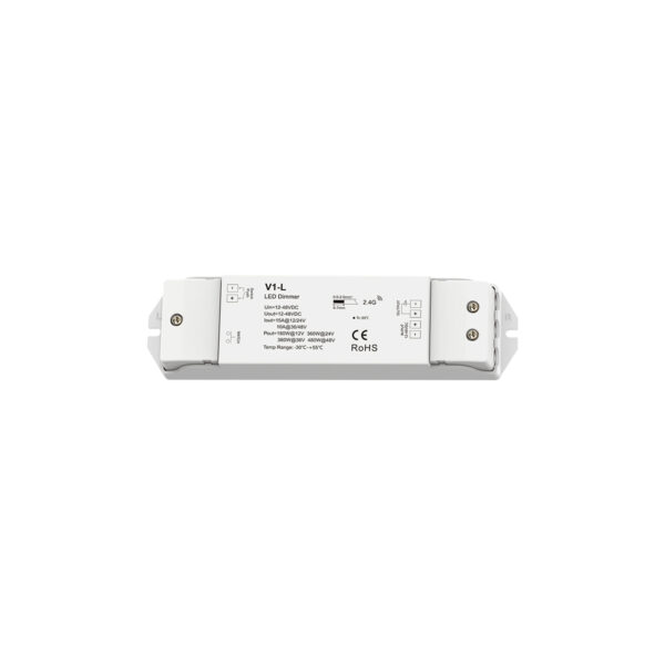 GloboStar® 71568 V1-L SKYDANCE DC RF 2.4Ghz Dimmer High Speed Controller & Push Dimming 1 Κανάλι DC 12-48V 1 x 15A 480W – Max 15A 480W – IP20 Μ17.5 x Π4.5 x Υ2.5cm – 5 Years Warranty