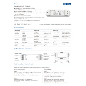 GloboStar® 71568 V1-L SKYDANCE DC RF 2.4Ghz Dimmer High Speed Controller & Push Dimming 1 Κανάλι DC 12-48V 1 x 15A 480W – Max 15A 480W – IP20 Μ17.5 x Π4.5 x Υ2.5cm – 5 Years Warranty