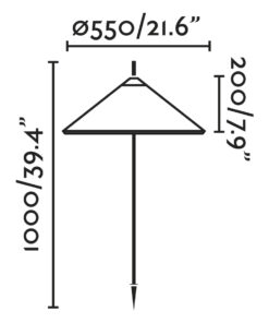 Faro Barcelona HUE OUT Ακίδα 1m Σκούρου Γκρι Χρώματος- 71575P-01