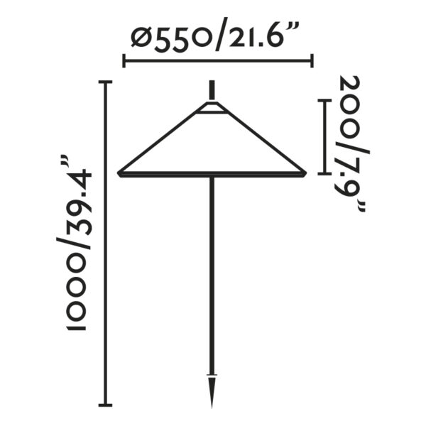 Faro Barcelona HUE OUT Ακίδα 1m Σκούρου Γκρι Χρώματος- 71575P-01