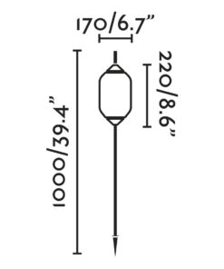 Faro Barcelona HUE OUT Ακίδα Εξωτερικού Χώρου, IP 44, Σκούρου Γκρι Χρώματος, 1m,- 71575P-03