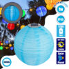 GloboStar® 71594 Αυτόνομο Ηλιακό Φωτιστικό Υφασμάτινη Γαλάζια Μπάλα Φ30cm LED SMD 1W 100lm με Ενσωματωμένη Μπαταρία 1200mAh – Φωτοβολταϊκό Πάνελ με Αισθητήρα Ημέρας-Νύχτας Αδιάβροχο IP65 Ψυχρό Λευκό 6000K