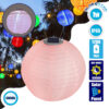 GloboStar® 71595 Αυτόνομο Ηλιακό Φωτιστικό Υφασμάτινη Ροζ Μπάλα Φ30cm LED SMD 1W 100lm με Ενσωματωμένη Μπαταρία 1200mAh – Φωτοβολταϊκό Πάνελ με Αισθητήρα Ημέρας-Νύχτας Αδιάβροχο IP65 Ψυχρό Λευκό 6000K