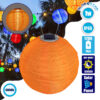 GloboStar® 71598 Αυτόνομο Ηλιακό Φωτιστικό Υφασμάτινη Πορτοκαλί Μπάλα Φ30cm LED SMD 1W 100lm με Ενσωματωμένη Μπαταρία 1200mAh – Φωτοβολταϊκό Πάνελ με Αισθητήρα Ημέρας-Νύχτας Αδιάβροχο IP65 Ψυχρό Λευκό 6000K
