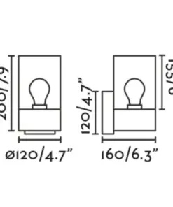 Faro Barcelona KILA Σκούρο Γκρι Φωτιστικό Τοίχου E27 με Διαφανή Διαχύτη 15W IP65 – 71743