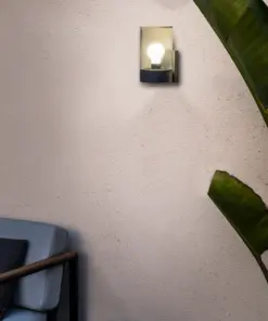 Faro Barcelona KILA Σκούρο Γκρι Φωτιστικό Τοίχου E27 με Διαφανή Διαχύτη 15W IP65 – 71743