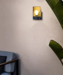 Faro Barcelona KILA Σκούρο γκρι Φωτιστικό τοίχου E27 με Κεχριμπάρι Διαχύτη 15W IP65 – 71745