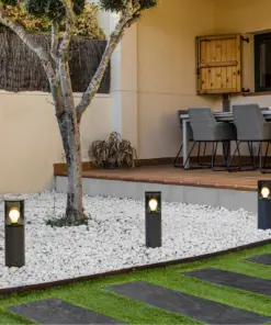 Faro Barcelona KILA 400 Σκούρο Γκρι Φωτιστικό Φάρος E27 με Ανθρακί Διαχύτη IP65 – 71747