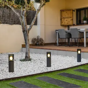 Faro Barcelona KILA 400 Σκούρο Γκρι Φωτιστικό Φάρος E27 με Ανθρακί Διαχύτη IP65 – 71747