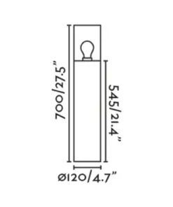 Faro Barcelona KILA 700 Σκούρο Γκρι Φωτιστικό Φάρος E27 με Διάφανο Διαχύτη 15W IP65 – 71749