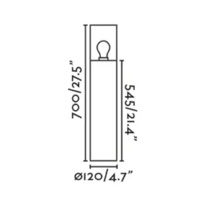 Faro Barcelona KILA 700 Σκούρο Γκρι Φωτιστικό Φάρος E27 με Διάφανο Διαχύτη 15W  IP65 – 71749