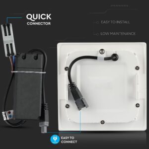 LED Panel Τετράγωνο Χωνευτό Λευκό 24W V-TAC PRO Samsung Chip 120° 2000lm 30×30 Φυσικό Λευκό 4000K – 722