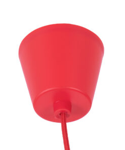 GloboStar® CABLITO 61551 Μοντέρνο Κρεμαστό Φωτιστικό Οροφής Μονόφωτο 1 x E27 Κόκκινο Σιλικόνης Ανάρτηση με Υφασμάτινο Καλώδιο Φ4 x Υ110cm