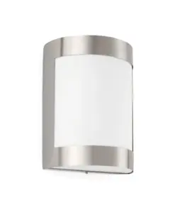 Faro Barcelona Φωτιστικό Τοίχου Cela-1 Νίκελ Ματ IP54 1XE27 – 72280