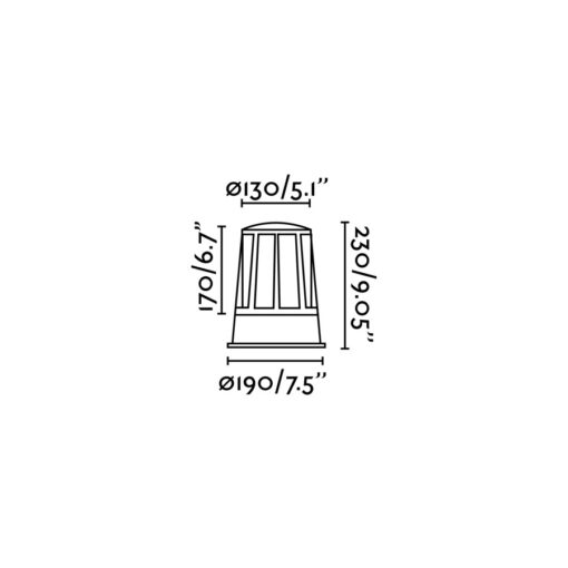 SURAT DARK GREY BEACON 1 X E27 20W                FARO – 72310