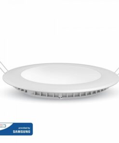 LED Panel Στρογγυλό Χωνευτό Λευκό 24W V-TAC PRO Samsung Chip 120° 2000lm Ø300 Θερμό Λευκό 3000K – 724