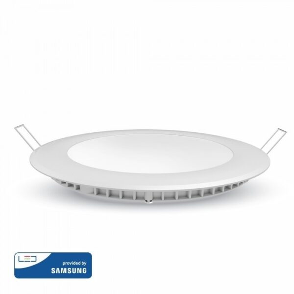 LED Panel Στρογγυλό Χωνευτό Λευκό 24W V-TAC PRO Samsung Chip 120° 2000lm Ø300 Θερμό Λευκό 3000K - 724