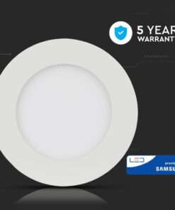 LED Panel Στρογγυλό Χωνευτό Λευκό 24W V-TAC PRO Samsung Chip 120° 2000lm Ø300 Θερμό Λευκό 3000K – 724