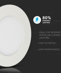 LED Panel Στρογγυλό Χωνευτό Λευκό 24W V-TAC PRO Samsung Chip 120° 2000lm Ø300 Θερμό Λευκό 3000K – 724