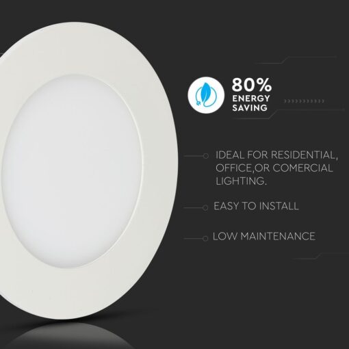 LED Panel Στρογγυλό Χωνευτό Λευκό 24W V-TAC PRO Samsung Chip 120° 2000lm Ø300 Θερμό Λευκό 3000K – 724