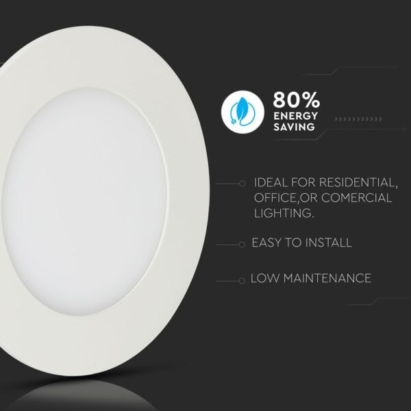 LED Panel Στρογγυλό Χωνευτό Λευκό 24W V-TAC PRO Samsung Chip 120° 2000lm Ø300 Θερμό Λευκό 3000K – 724