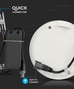 LED Panel Στρογγυλό Χωνευτό Λευκό 24W V-TAC PRO Samsung Chip 120° 2000lm Ø300 Θερμό Λευκό 3000K – 724