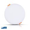 LED Panel Στρογγυλό Χωνευτό Λευκό Ρυθμιζόμενο 12W V-TAC PRO Samsung Chip 120° 750lm Ø120 Θερμό Λευκό 3000K – 727