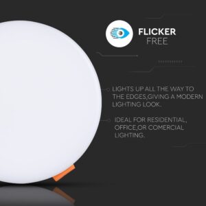 LED Panel Στρογγυλό Χωνευτό Λευκό Ρυθμιζόμενο 12W V-TAC PRO Samsung Chip 120° 750lm Ø120 Θερμό Λευκό 3000K – 727