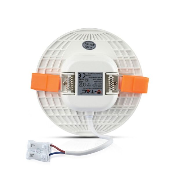 LED Panel Στρογγυλό Χωνευτό Λευκό Ρυθμιζόμενο 12W V-TAC PRO Samsung Chip 120° 750lm Ø120 Θερμό Λευκό 3000K – 727
