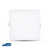 LED Panel Τετράγωνο Χωνευτό Λευκό Ρυθμιζόμενο 12W V-TAC PRO Samsung Chip 120° 750lm 12×12 Θερμό Λευκό 3000K – 730