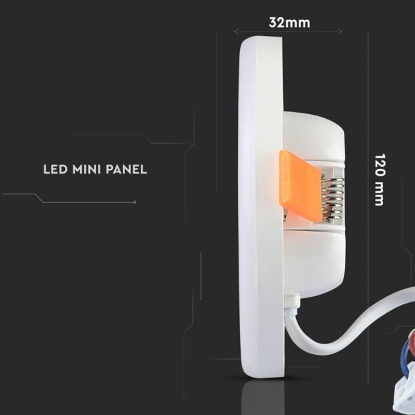 LED Panel Τετράγωνο Χωνευτό Λευκό Ρυθμιζόμενο 12W V-TAC PRO Samsung Chip 120° 750lm 12×12 Θερμό Λευκό 3000K – 730