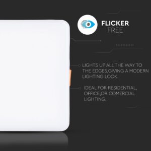 LED Panel Τετράγωνο Χωνευτό Λευκό Ρυθμιζόμενο 12W V-TAC PRO Samsung Chip 120° 750lm 12×12 Θερμό Λευκό 3000K – 730