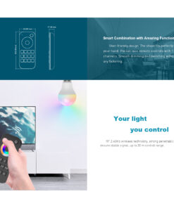 GloboStar® 73009 RT5 SKYDANCE Ασύρματο Χειριστήριο Αφής RF 2.4Ghz 1 Group για όλα τα RGBW+WW SKYDANCE Controller DC 3V 2 x AAA – IP20 Μαύρο Μ5.3 x Π1.75 x Υ12.2cm – 5 Years Warranty