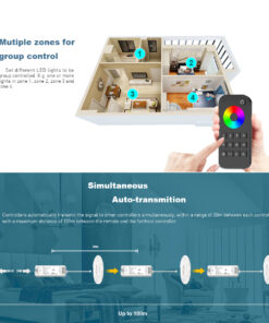 GloboStar® 73009 RT5 SKYDANCE Ασύρματο Χειριστήριο Αφής RF 2.4Ghz 1 Group για όλα τα RGBW+WW SKYDANCE Controller DC 3V 2 x AAA – IP20 Μαύρο Μ5.3 x Π1.75 x Υ12.2cm – 5 Years Warranty