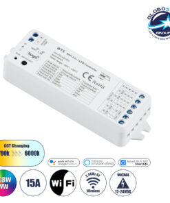 GloboStar® 73010 Ασύρματος WiFi LED RGBW+WW+CCT Controller IOS/Android 5in1 2.4Ghz DC 12-24V Max 180W