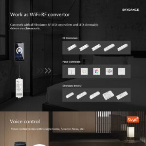 GloboStar® 73010 Ασύρματος WiFi LED RGBW+WW+CCT Controller IOS/Android 5in1 2.4Ghz DC 12-24V Max 180W