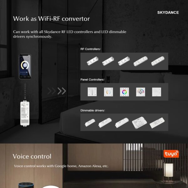 GloboStar® 73010 Ασύρματος WiFi LED RGBW+WW+CCT Controller IOS/Android 5in1 2.4Ghz DC 12-24V Max 180W