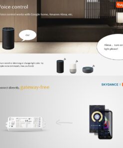 GloboStar® 73010 Ασύρματος WiFi LED RGBW+WW+CCT Controller IOS/Android 5in1 2.4Ghz DC 12-24V Max 180W