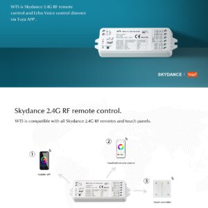 GloboStar® 73010 Ασύρματος WiFi LED RGBW+WW+CCT Controller IOS/Android 5in1 2.4Ghz DC 12-24V Max 180W