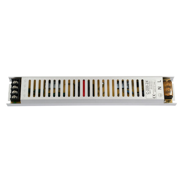 GloboStar® 73017 Μεταλλικό Τροφοδοτικό PELV Ultra Slim για Προϊόντα LED 200W 8.3A – AC 220-240V σε DC 24V – IP20 Μ31 x Π5.4 x Υ2.3cm – 3 Years Warranty