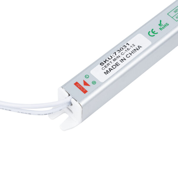 GloboStar® 73031 Μεταλλικό Τροφοδοτικό PELV Ultra Slim για Προϊόντα LED 18W 1.5A – AC 220-240V σε DC 12V – IP20 Μ1.8 x Π1.8 x Υ17.5cm – 3 Χρόνια Εγγύηση