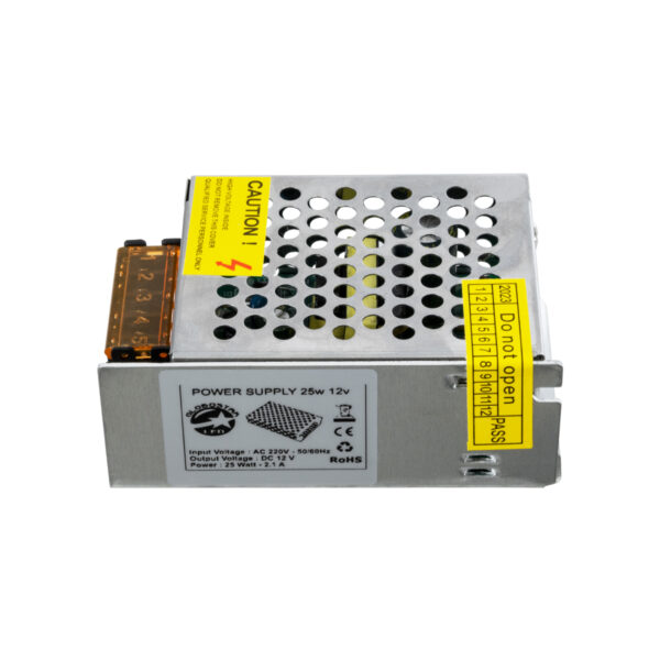 GloboStar® 73032 Μεταλλικό Τροφοδοτικό PELV για Προϊόντα LED 25W 2.1A – AC 220-240V σε DC 12V – IP20 L8.7 x W5.8 x H3.4cm – 3 Χρόνια Εγγύηση